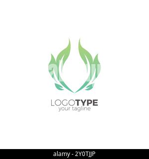 V Leaf Logo Vector. Letter V Nature Icon Stock Vector