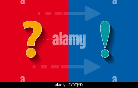Concept of finding a solution, solving a problem or getting an answer Stock Vector