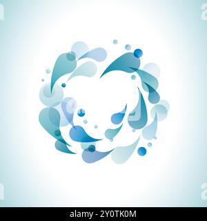 Rotating water and soap. Vector background in abstract shape Stock Vector