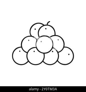 Minimalist black and white illustration of a cluster of grapes. Suitable for wine-themed designs, food-related content, or agricultural symbols... Stock Vector