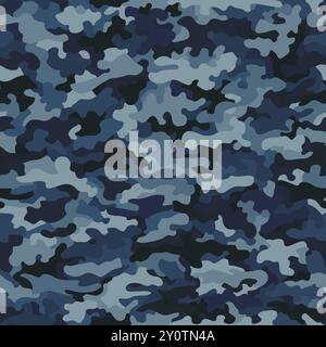 Camouflage texture seamless pattern. Abstract modern military camo background Stock Vector