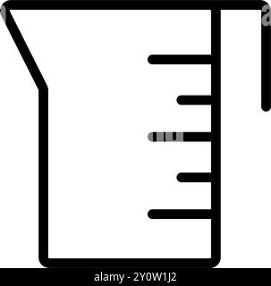 Measure Flask line icon. Pictogram for web. Line stroke. Liquid containers for cooking with fluid capacity scale isolated on white background. Stock Vector