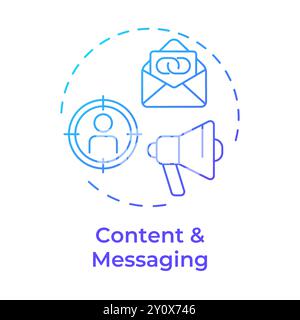 Content and messaging blue gradient concept icon Stock Vector