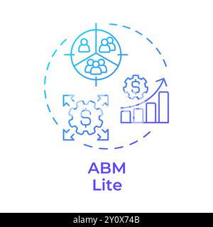 ABM lite blue gradient concept icon Stock Vector