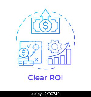 Clear roi blue gradient concept icon Stock Vector
