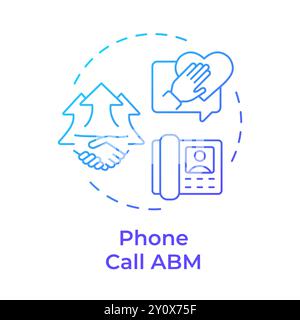 Phone call abm blue gradient concept icon Stock Vector