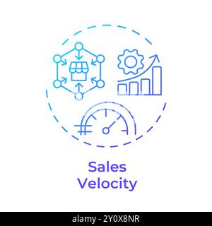 Sales velocity blue gradient concept icon Stock Vector