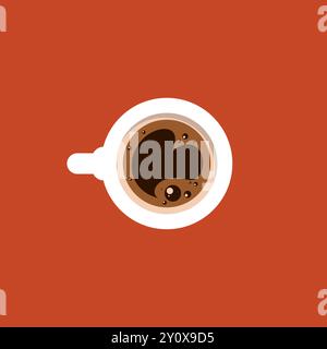 Coffee Cup Top View Vector Illustration, Drink Vector Stock Vector