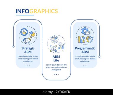 3 main types of abm rectangle infographic vector Stock Vector