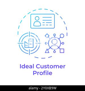 Ideal customer profile blue gradient concept icon Stock Vector