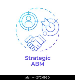 Strategic ABM blue gradient concept icon Stock Vector