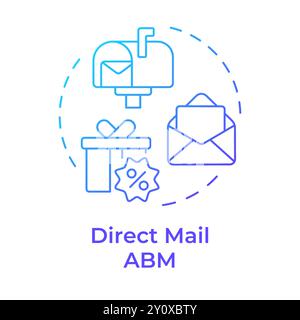 Direct mail abm blue gradient concept icon Stock Vector