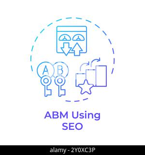 ABM using seo blue gradient concept icon Stock Vector