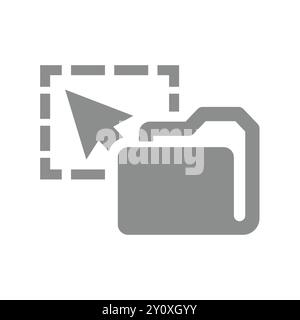 Drag and drop folder vector icon. Upload directory or file symbol. Stock Vector
