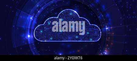 Abstract connections in the world of cloud computing Stock Vector