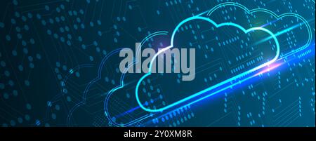 Abstract depictions of cloud-powered digital transformation Stock Vector