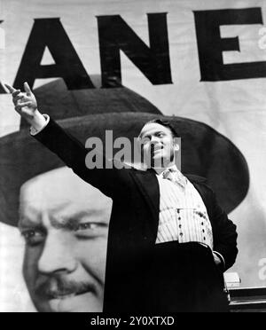 Orson Welles - Promotional still for the 1941 film, Citizen Kane Stock Photo