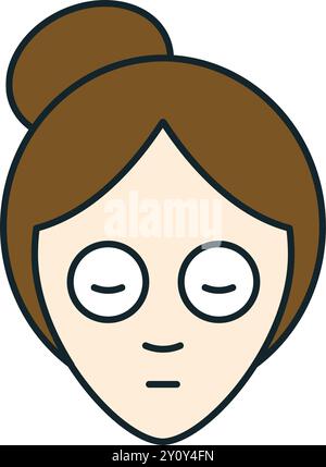 Young woman relaxing with eye patches on her face Stock Vector