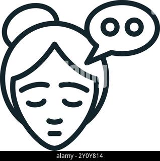 Simple yet powerful line art illustration representing the concept of mental health Stock Vector