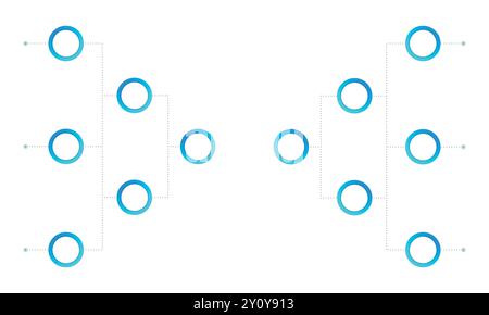 Tournament bracket for game on white background. Template playoff grid. Blank playoff schedule. Vector Stock Vector