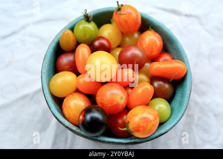 Cherries in dish on the table Stock Photo