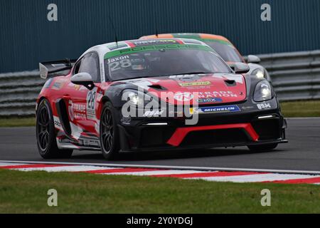 George Jaxon, Porsche 718 Cayman GT4 RS Clubsport, Q Mix Concrete with JWB Motorsport, Porsche Sprint Challenge Great Britain 2024, a single marque se Stock Photo