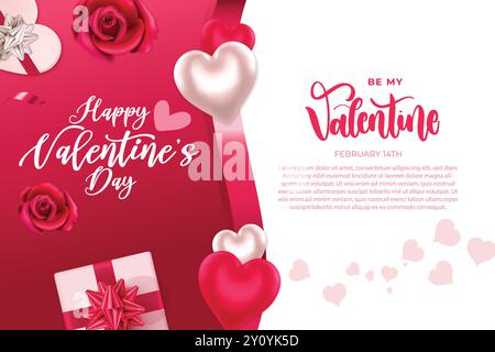Happy valentine's day card, valentine's day  banner, happy valentines day vector background, happy valentine's day image, 14th February Stock Vector