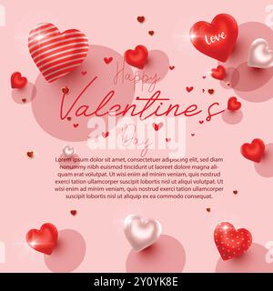 Happy valentine's day card, valentine's day  banner, happy valentines day vector background, happy valentine's day image, 14th February Stock Vector