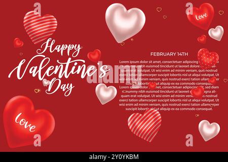Happy valentine's day card, valentine's day  banner, happy valentines day vector background, happy valentine's day image, 14th February Stock Vector