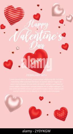 Happy valentine's day card, valentine's day  banner, happy valentines day vector background, happy valentine's day image, 14th February Stock Vector