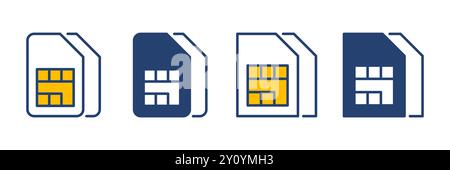 Sim card icon vector. dual sim card icon vector Stock Vector
