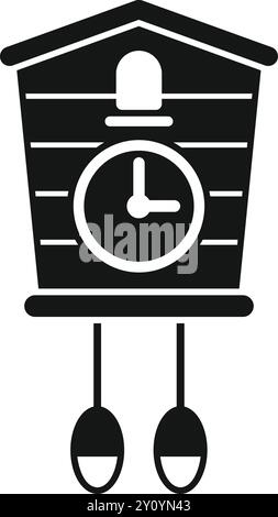 Simple vector icon of a traditional cuckoo clock with hanging weights Stock Vector