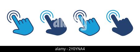 Hand cursor icon. cursor icon vector. hand cursor icon click Stock Vector