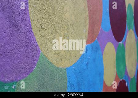 Colorful concrete wall texture background in bright color painting. Stock Photo