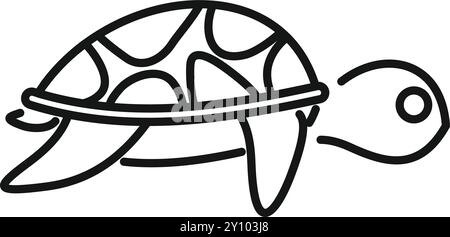This simple illustration features a turtle walking from left to right Stock Vector