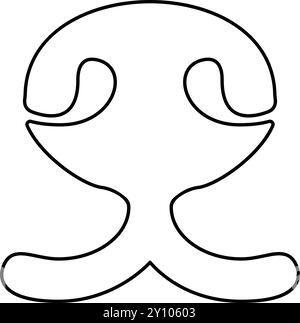 The dog's mouth and nose puppy pet concept veterinary doggy contour outline line icon black color vector illustration image thin flat style simple Stock Vector