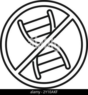 This simple black and white vector illustration represents the concept of gmo free products Stock Vector