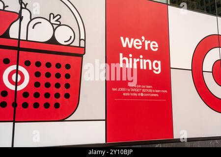 Target department store We're hiring sign - USA Stock Photo - Alamy