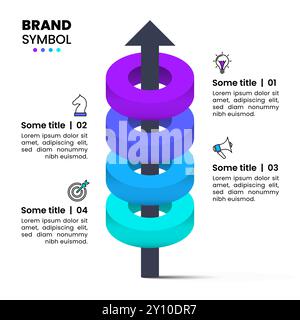 Infographic template with icons and 4 options or steps. Arrow. Can be used for workflow layout, diagram, banner, webdesign. Vector illustration Stock Vector