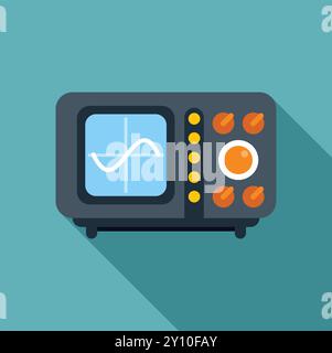 Vintage oscilloscope is displaying a sinusoidal waveform on its screen, showcasing the cyclical nature of electrical signals Stock Vector
