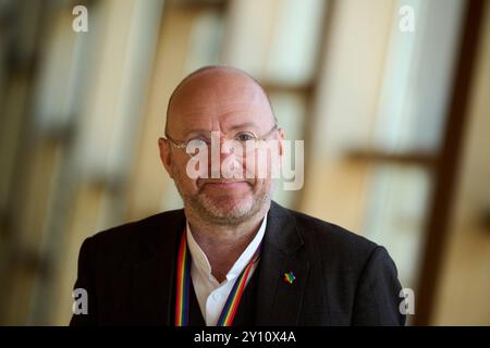 Edinburgh Scotland, UK 04 September 2024.  Scottish Greens co-leader Patrick Harvie ahead of the First Minister Statement on the Programme for Government 2024-25 at the Scottish Parliament. credit sst/alamy live news Stock Photo