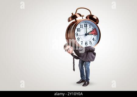 Man Struggling with Daylight Saving Time Change Stock Photo