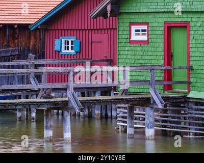 Ammersee west bank in Schondorf at dawn Stock Photo