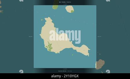 Epi Island in the Coral Sea, belonging to Vanuatu, described and highlighted on a topographic, OSM Humanitarian style map Stock Photo