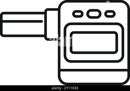 Breathalyzer device showing blood alcohol content, outline style icon Stock Vector