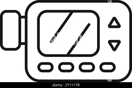Simple icon of an echo sounder showing water depth for fishing Stock Vector