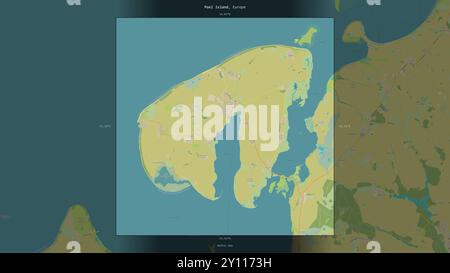 Poel Island in the Baltic Sea, belonging to Germany, described and highlighted on a topographic, OSM Humanitarian style map Stock Photo