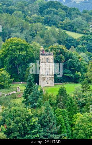 Culloden Tower, seen from Richmond Castle, Richmond, North Yorkshire Stock Photo