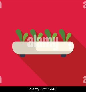 Modern smart indoor garden with automatic irrigation system growing plants Stock Vector