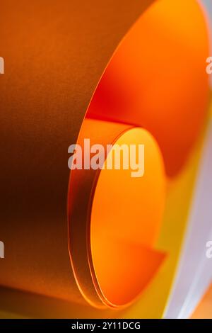 Abstract background wavy sheets of paper. Desktop backdrop. Macro photography colorful composition. Stock Photo